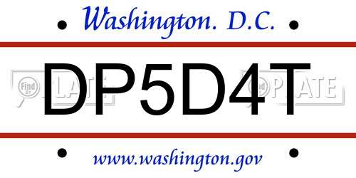 DP5D4T District Of Columbia License Plate