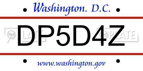DP5D4Z District Of Columbia License Plate