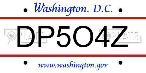 DP5O4Z District Of Columbia License Plate
