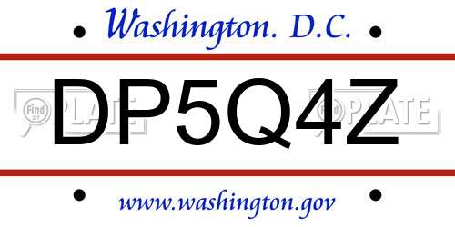 DP5Q4Z District Of Columbia License Plate