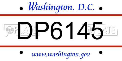 DP6145 District Of Columbia License Plate