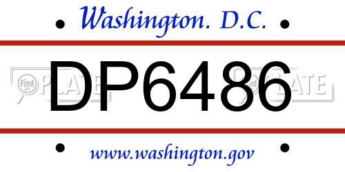 DP6486 District Of Columbia License Plate