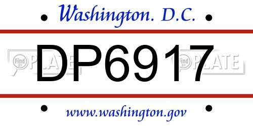 DP6917 District Of Columbia License Plate