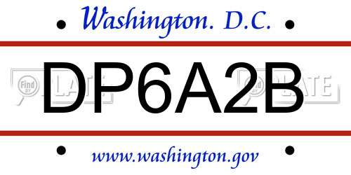 DP6A2B District Of Columbia License Plate