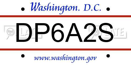 DP6A2S District Of Columbia License Plate