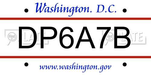 DP6A7B District Of Columbia License Plate