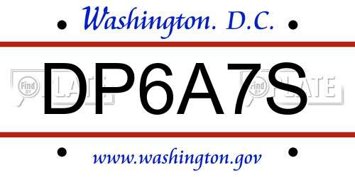 DP6A7S District Of Columbia License Plate