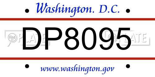 DP8095 District Of Columbia License Plate