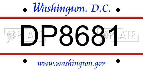DP8681 District Of Columbia License Plate