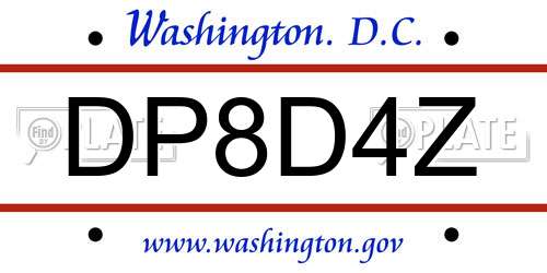 DP8D4Z District Of Columbia License Plate