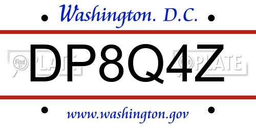 DP8Q4Z District Of Columbia License Plate