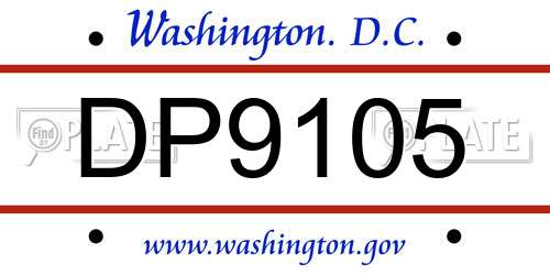 DP9105 District Of Columbia License Plate
