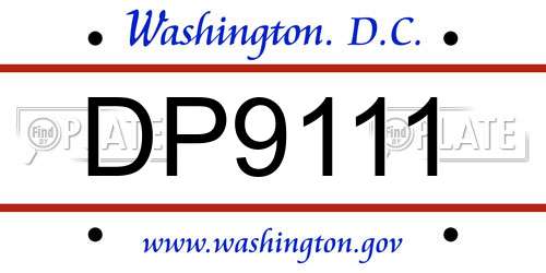 DP9111 District Of Columbia License Plate