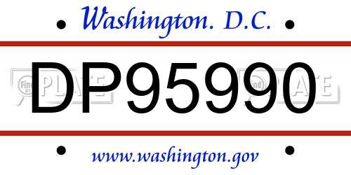 DP95990 District Of Columbia License Plate