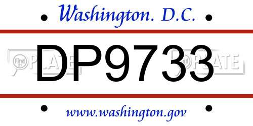DP9733 District Of Columbia License Plate