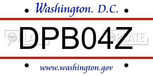 DPB04Z District Of Columbia License Plate