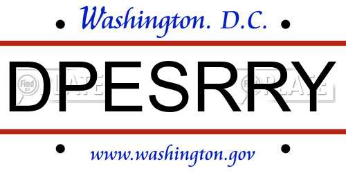 DPESRRY District Of Columbia License Plate