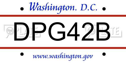 DPG42B District Of Columbia License Plate