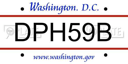DPH59B District Of Columbia License Plate