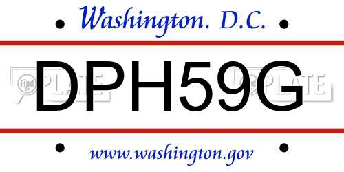 DPH59G District Of Columbia License Plate