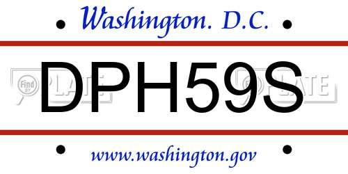 DPH59S District Of Columbia License Plate