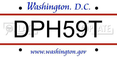DPH59T District Of Columbia License Plate