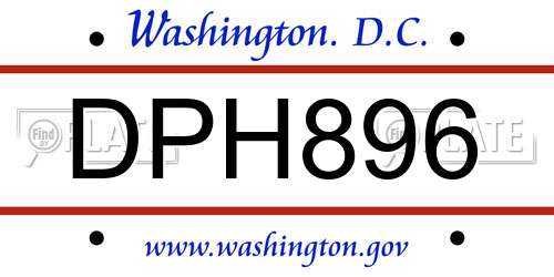 DPH896 District Of Columbia License Plate