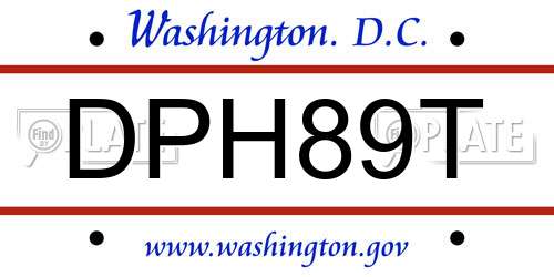 DPH89T District Of Columbia License Plate