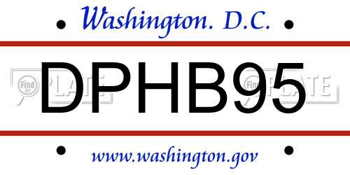 DPHB95 District Of Columbia License Plate