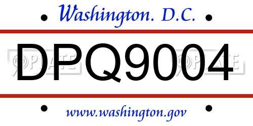 DPQ9004 District Of Columbia License Plate