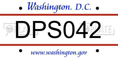 DPS042 District Of Columbia License Plate