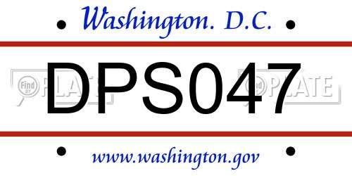 DPS047 District Of Columbia License Plate