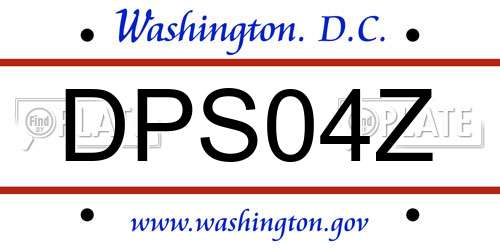 DPS04Z District Of Columbia License Plate