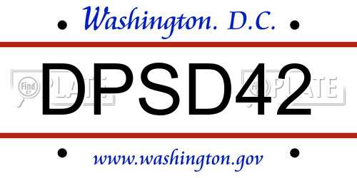 DPSD42 District Of Columbia License Plate