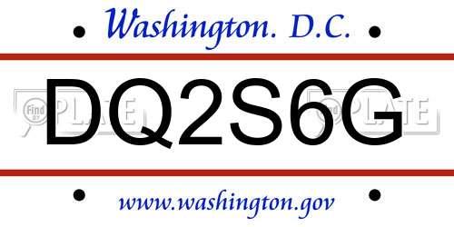 DQ2S6G District Of Columbia License Plate