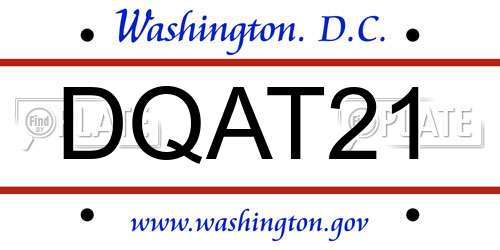 DQAT21 District Of Columbia License Plate