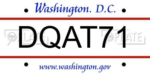 DQAT71 District Of Columbia License Plate