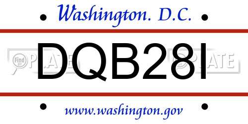 DQB28I District Of Columbia License Plate