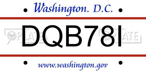 DQB78I District Of Columbia License Plate
