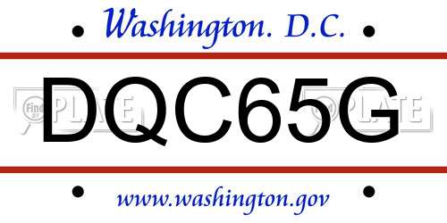 DQC65G District Of Columbia License Plate