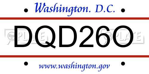 DQD26O District Of Columbia License Plate