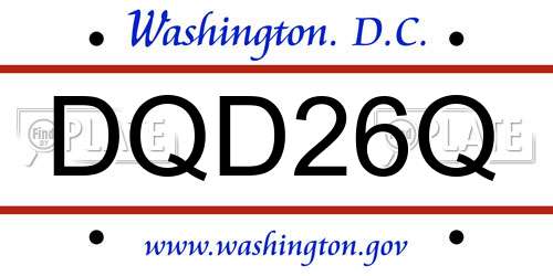DQD26Q District Of Columbia License Plate