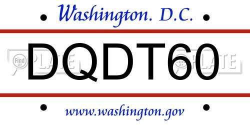 DQDT60 District Of Columbia License Plate