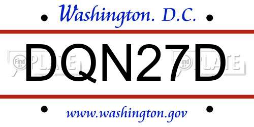 DQN27D District Of Columbia License Plate
