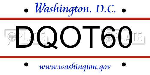 DQOT60 District Of Columbia License Plate