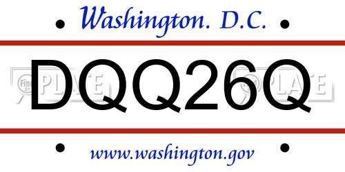 DQQ26Q District Of Columbia License Plate
