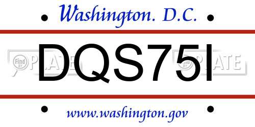 DQS75I District Of Columbia License Plate