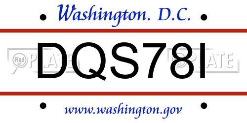 DQS78I District Of Columbia License Plate