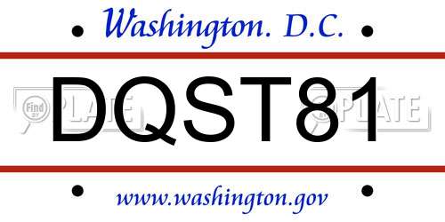 DQST81 District Of Columbia License Plate