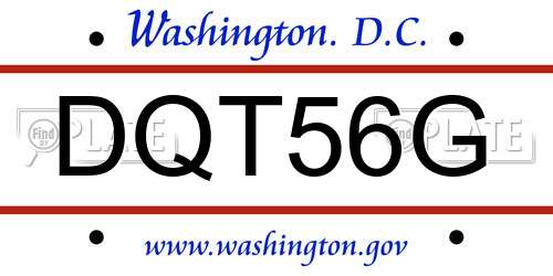 DQT56G District Of Columbia License Plate